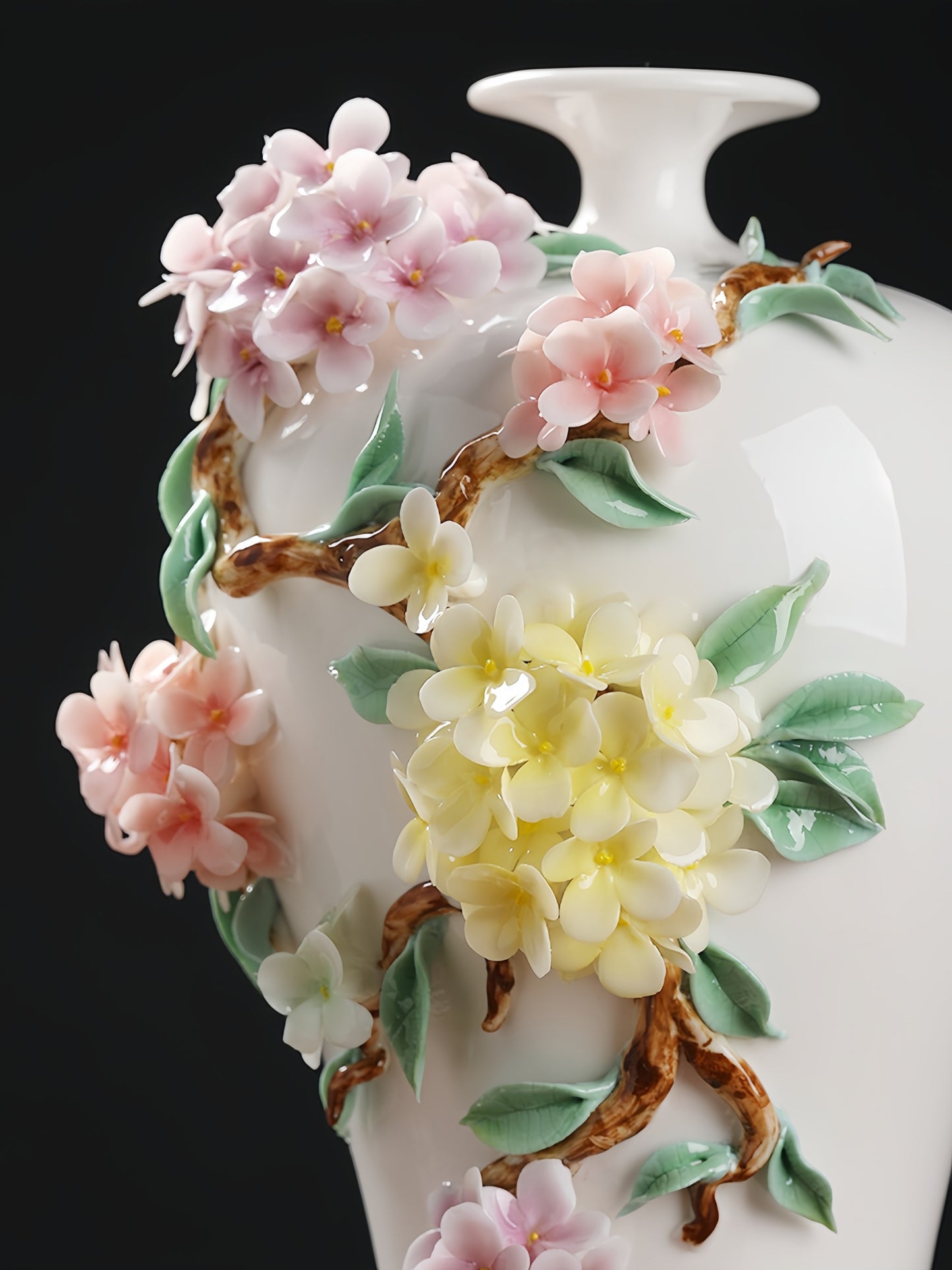 Intangible Cultural Heritage Hand-Crafted Ceramic Hydrangea Vase Ornament