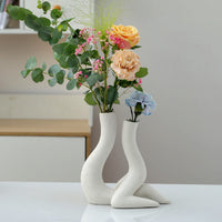 Ceramic Vase Minimalist Human Flower Arrangement