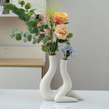 Ceramic Vase Minimalist Human Flower Arrangement