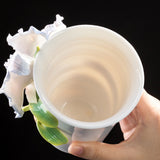 Intangible Cultural Heritage Hand-Sculpted Ceramic Blue Gradient Iris Cola Cup Coffee Mug - 100% Handcrafted