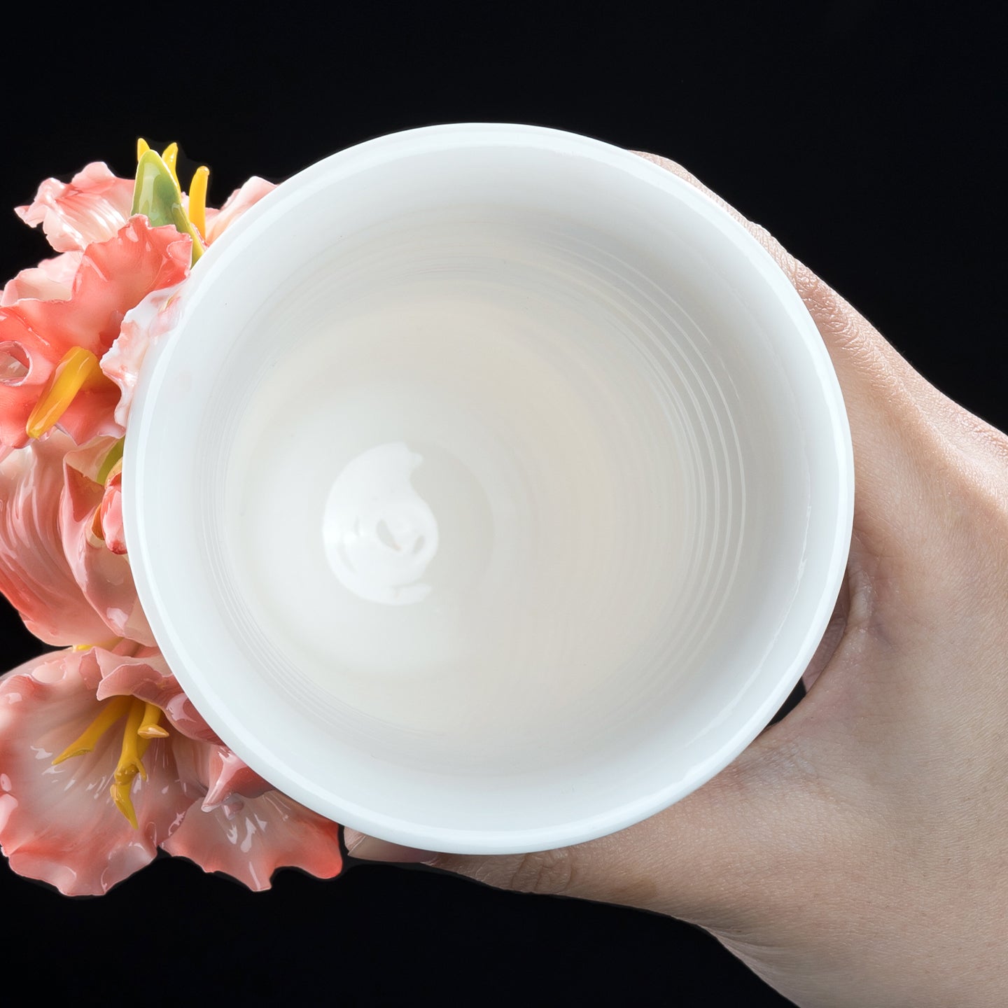 Intangible Cultural Heritage Hand-Sculpted Ceramic Gladiolus Flower Cola Cup Coffee Mug