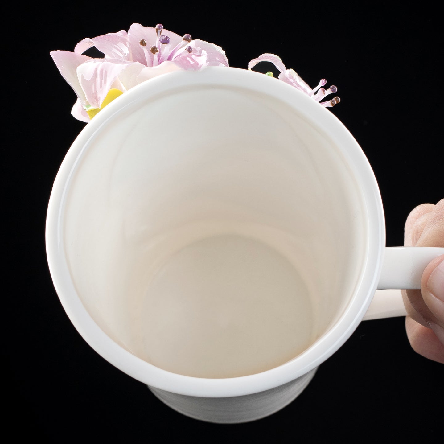 Intangible Cultural Heritage Hand-Sculpted Flower Pottery Rhododendron Tea Cup Coffee Cup (Purple) - 100% Handcrafted