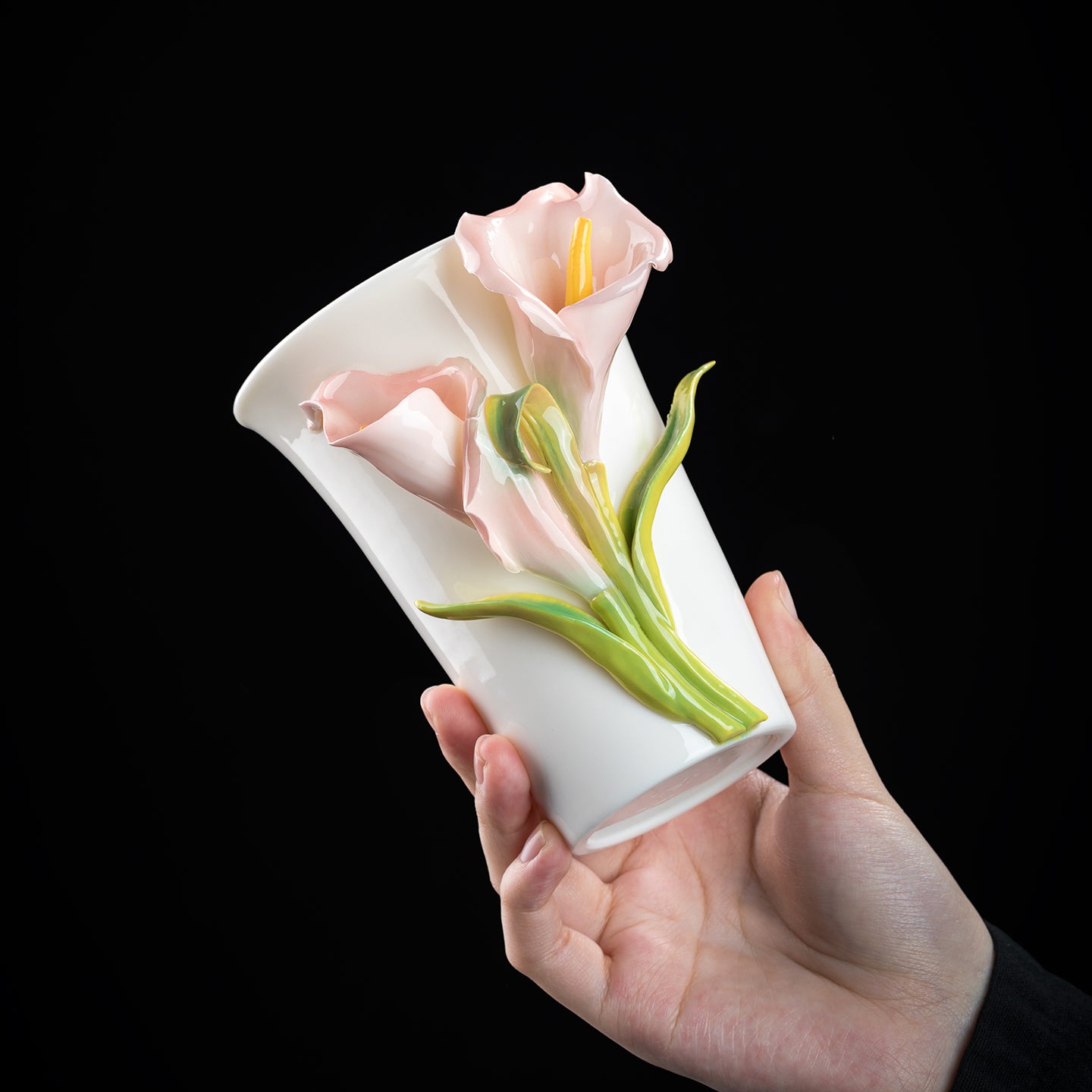 Intangible Cultural Heritage Hand-Sculpted Ceramic Calla Lily Flower Cola Cup Coffee Mug