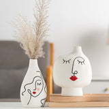 Hand-painted Face Plain Burning Ceramic Vase Soft Decoration