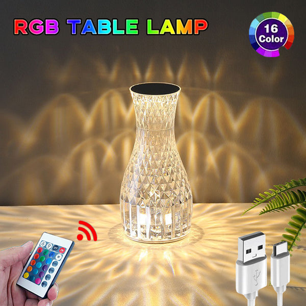 Vase Shape Atmosphere Crystal Lamp Romantic Bedside Diamond Table Lamp  Home Christmas Decorations LED Lights | Ceramic Vase | RB&RAMICS