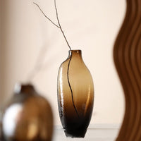 Zen Hammered Pattern Glass Irregular Vase