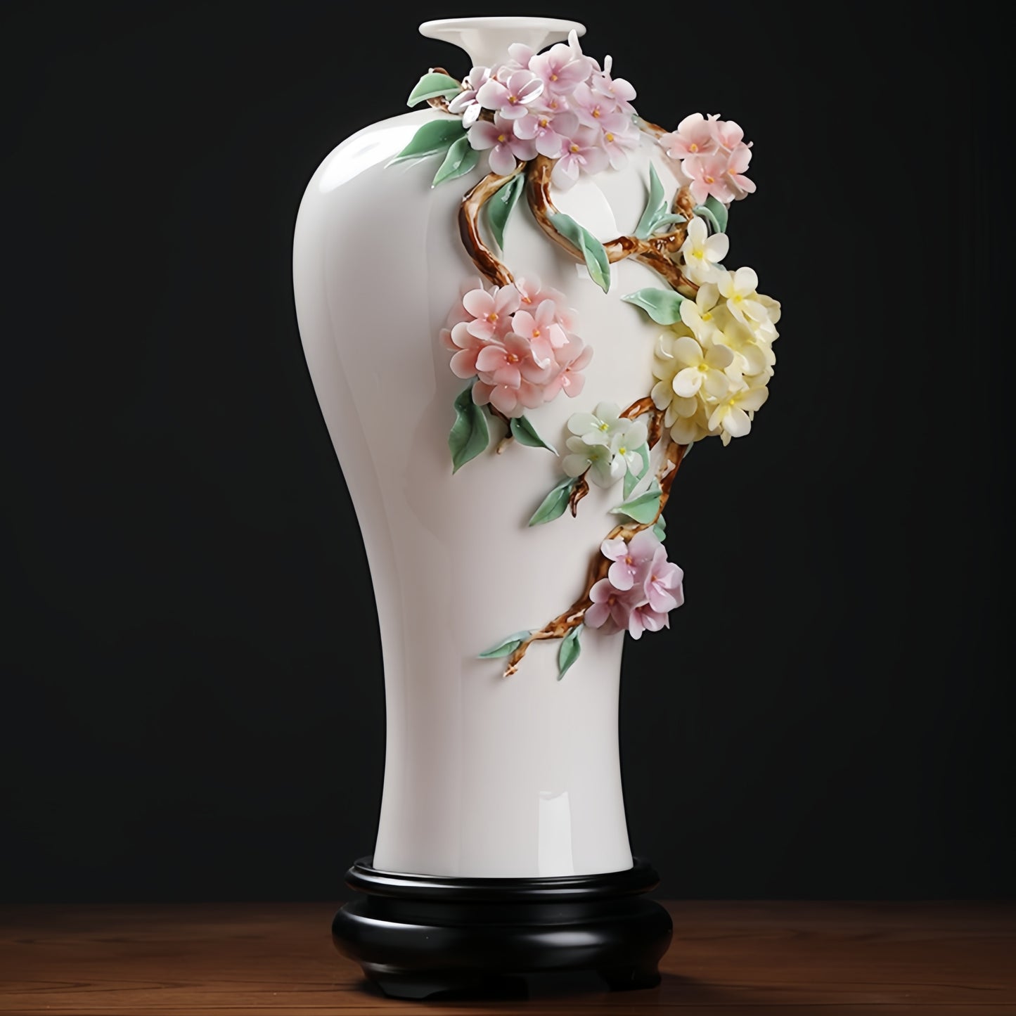 Intangible Cultural Heritage Hand-Crafted Ceramic Hydrangea Vase Ornament