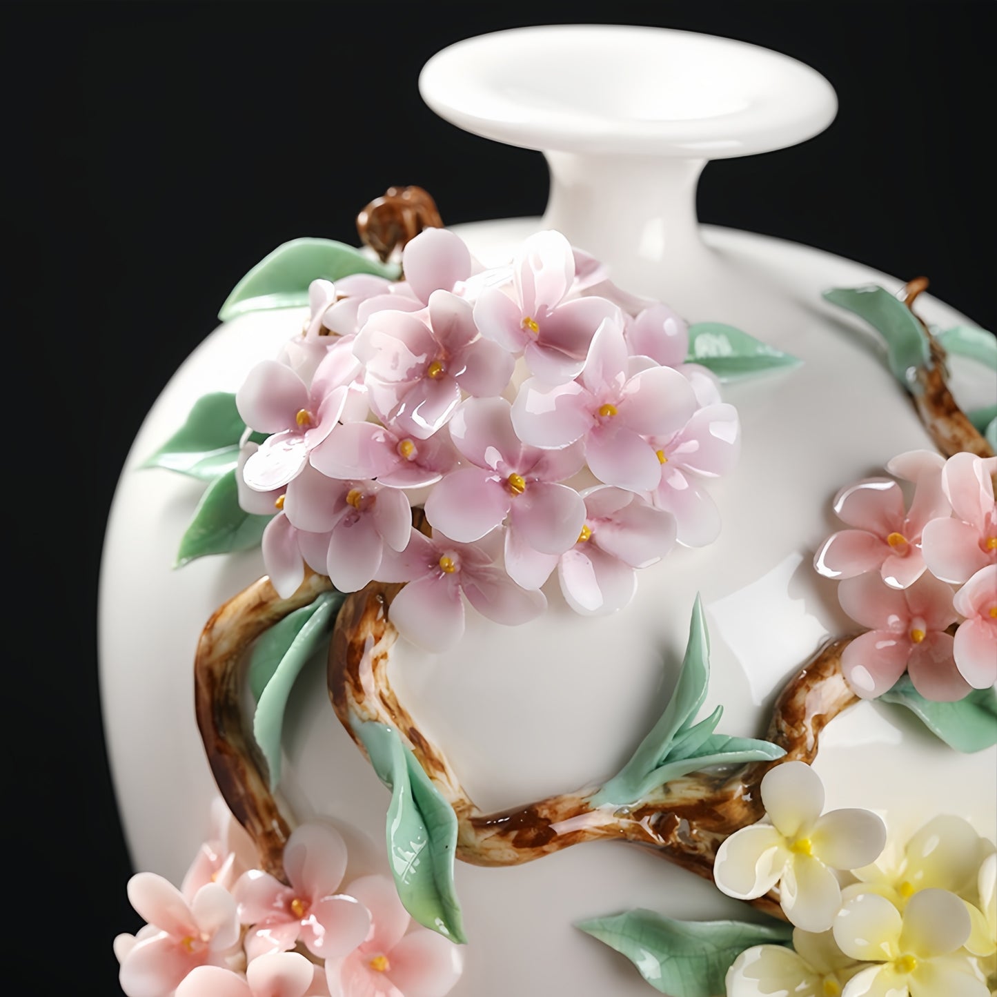 Intangible Cultural Heritage Hand-Crafted Ceramic Hydrangea Vase Ornament