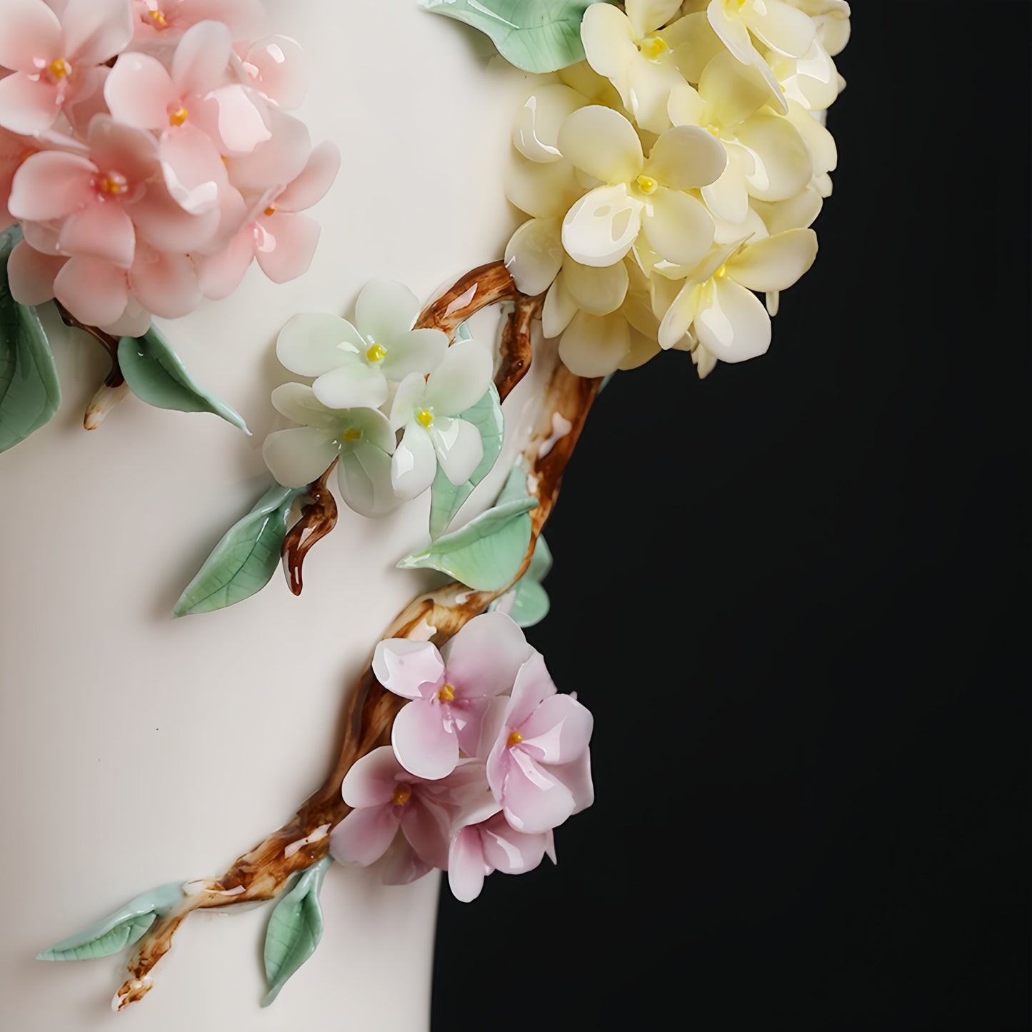 Intangible Cultural Heritage Hand-Crafted Ceramic Hydrangea Vase Ornament