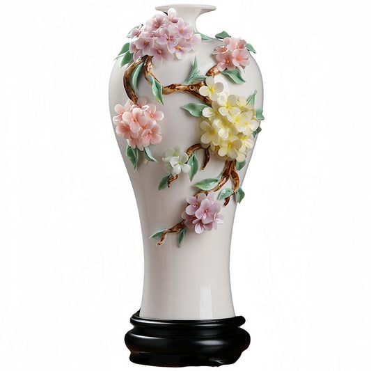 Intangible Cultural Heritage Hand-Crafted Ceramic Hydrangea Vase Ornament