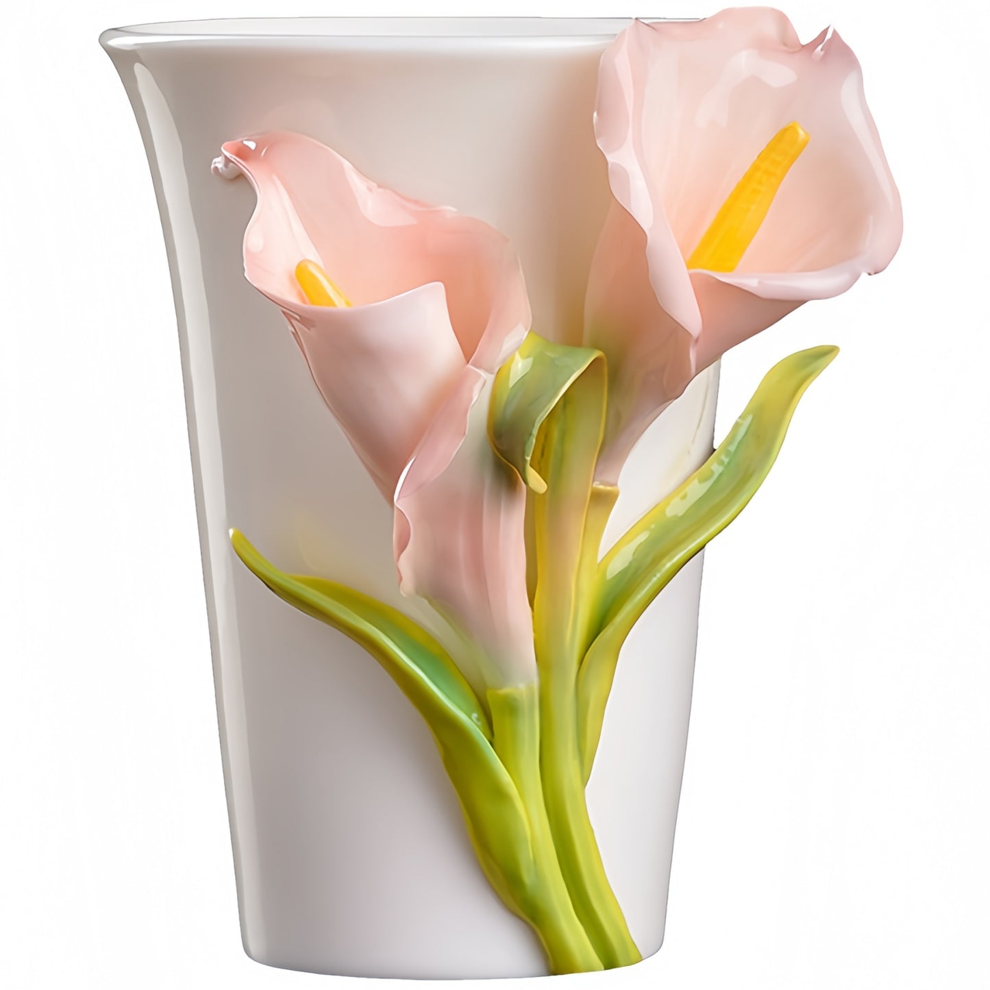 Intangible Cultural Heritage Hand-Sculpted Ceramic Calla Lily Flower Cola Cup Coffee Mug