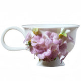 Intangible Cultural Heritage Hand-Sculpted Ceramic Hydrangea Water Cup Coffee Mug - 100% Handcrafted