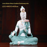 Ceramic ornament "Lotus Water Moon Guanyin" Viewed from Nanhai Guanyin Bodhisattva worshiping household Buddha statues