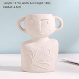 Creative Abstract Frosted Ceramic Face Vase Dried Flower Simple Living Room