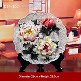 Ceramic handicrafts, peony hanging plate art ornaments, new Chinese living room decorative handicrafts, housewarming gifts