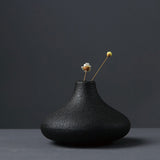 Creative black ceramic small vase