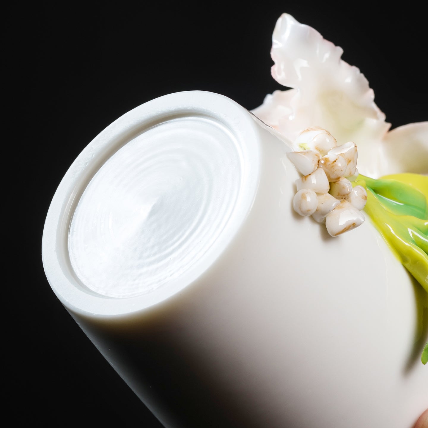 Iris Cola Cup Intangible Cultural Heritage Hand-Sculpted Floral Ceramic Mug Coffee Cup - 100% Handcrafted