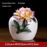 Ceramic handmade vase ornament high-end new Chinese-style living room atmosphere light luxury lotus luxury atmosphere decoration crafts