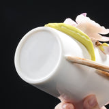 Intangible Cultural Heritage Hand-Sculpted Orchid Ceramic Butterfly Orchid Teacup Coffee Cup - 100% Handcrafted