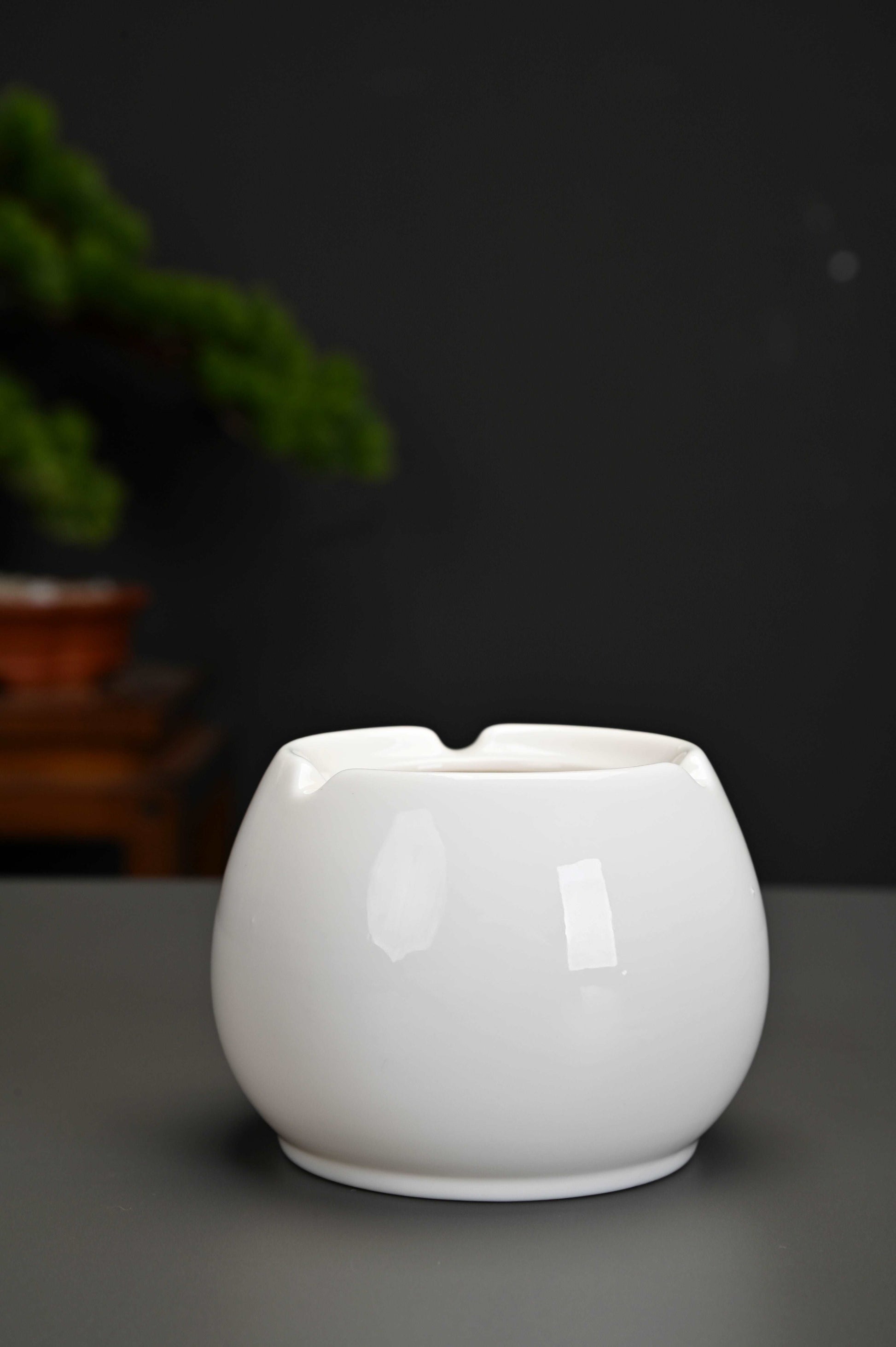 Ashtray,  portable decorative modern ashtray for home office indoor outdoor patio use, white ceramic ashtray with high gloss, cute and cool ashtray, best gift choice - LAMDAWN