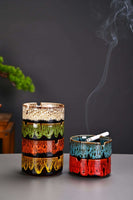 Ashtrays for Cigarettes, Portable Decorative Modern Ashtray for Home Office Indoor Outdoor Patio Use, Colored Ceramic Ashtrays Glossy, Fancy Cute Cool Ash Tray, Best Gift Idea - LAMDAWN