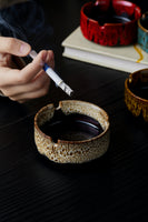 Ashtrays for Cigarettes, Portable Decorative Modern Ashtray for Home Office Indoor Outdoor Patio Use, Colored Ceramic Ashtrays Glossy, Fancy Cute Cool Ash Tray, Best Gift Idea - LAMDAWN