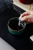 Ashtrays for Cigarettes, Portable Decorative Modern Ashtray for Home Office Indoor Outdoor Patio Use, Colored Ceramic Ashtrays Glossy, Fancy Cute Cool Ash Tray, Best Gift Idea.    (Set of 3) - LAMDAWN