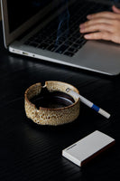 Ashtrays for Cigarettes, Portable Decorative Modern Ashtray for Home Office Indoor Outdoor Patio Use, Colored Ceramic Ashtrays Glossy, Fancy Cute Cool Ash Tray, Best Gift Idea.    (Set of 3) - LAMDAWN