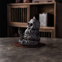 BackFlow Incense Burner | Ceramic Incense Burners Ceramic Figurines | Skeleton with Hand - LAMDAWN