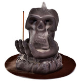 BackFlow Incense Burner | Ceramic Incense Burners Ceramic Figurines | Skeleton with Hand | LAMDAWN