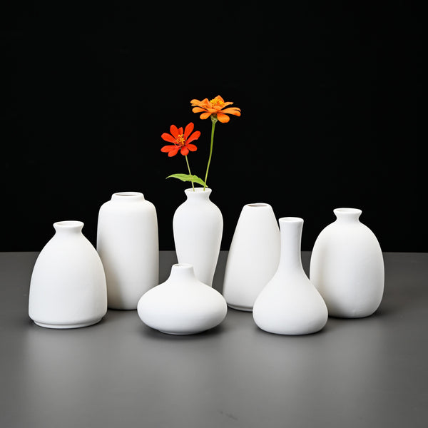 Delicate and elegant handmade ceramic vase,used in home, warm and comfortable, reflects your elegant taste. （ Set of 7 ) | LAMDAWN