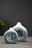 Delicate and elegant handmade ceramic vase,used in home, warm and comfortable, reflects your elegant taste. (Set of 2) - LAMDAWN