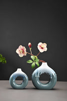 Delicate and elegant handmade ceramic vase,used in home, warm and comfortable, reflects your elegant taste. （Set of 1) - LAMDAWN