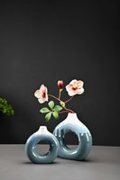 Delicate and elegant handmade ceramic vase,used in home, warm and comfortable, reflects your elegant taste. （Set of 1) - LAMDAWN