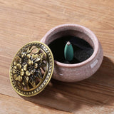 LAMDAWN Ceramic Incense Burner with Incense Stick Holder + Insulation use for Stick or Coil Incense, Sage Cones and Frankincense - LAMDAWN