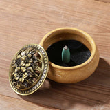 LAMDAWN Ceramic Incense Burner with Incense Stick Holder + Insulation use for Stick or Coil Incense, Sage Cones and Frankincense (Yellow) - LAMDAWN