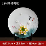 Ceramic hand-painted hanging plate ornament home living room TV cabinet wine cabinet entrance Bogu rack decoration creative crafts