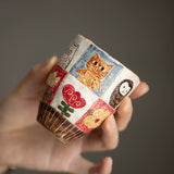 Handmade hand-squeezed hand-painted magical animal ceramic teacup Original tea set Pure handmade coffee cup Girlfriend gift