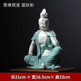 Ceramic ornament "Lotus Water Moon Guanyin" Viewed from Nanhai Guanyin Bodhisattva worshiping household Buddha statues