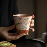 Handmade hand-painted underglaze cat coffee cup original ceramic simple cute teacup water cup girlfriend gift