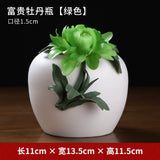 Ceramic handmade vase ornament high-end new Chinese-style living room atmosphere light luxury lotus luxury atmosphere decoration crafts