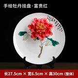 Ceramic hand-painted hanging plate ornament home living room TV cabinet wine cabinet entrance Bogu rack decoration creative crafts