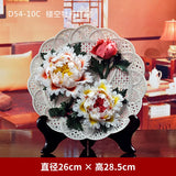 Ceramic handicrafts, peony hanging plate art ornaments, new Chinese living room decorative handicrafts, housewarming gifts