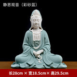 Ceramic ornament "Lotus Water Moon Guanyin" Viewed from Nanhai Guanyin Bodhisattva worshiping household Buddha statues