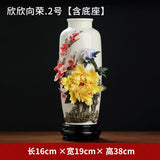 Oriental clay Chinese handmade ceramic flower vase ornaments living room flower arrangements Bogu rack porcelain decoration crafts