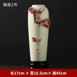 Oriental clay Chinese handmade ceramic flower vase ornaments living room flower arrangements Bogu rack porcelain decoration crafts