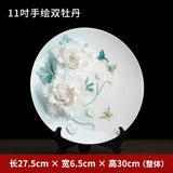 Ceramic hand-painted hanging plate ornament home living room TV cabinet wine cabinet entrance Bogu rack decoration creative crafts