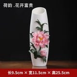 Ceramic handmade vase ornament high-end new Chinese-style living room atmosphere light luxury lotus luxury atmosphere decoration crafts