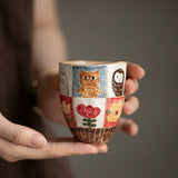 Handmade hand-squeezed hand-painted magical animal ceramic teacup Original tea set Pure handmade coffee cup Girlfriend gift