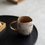 Handmade hand-painted underglaze color pure handmade cat mug original ceramic tea set coffee cup girlfriend gift